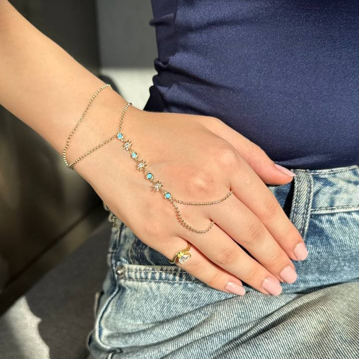 Blue dots hand chain