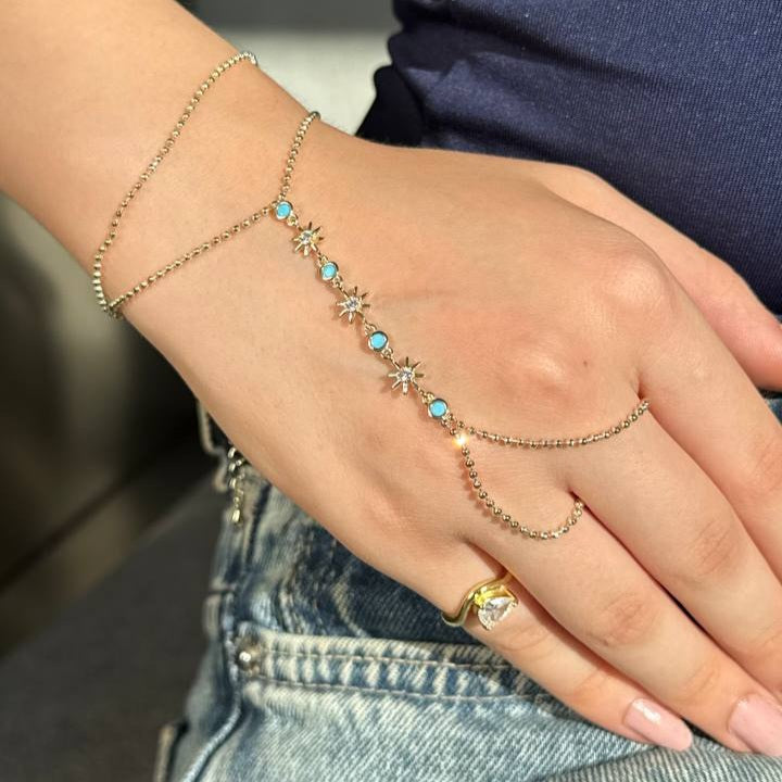 Blue dots hand chain