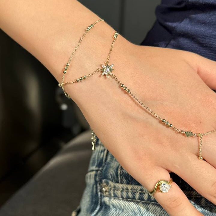 Golden hand chain