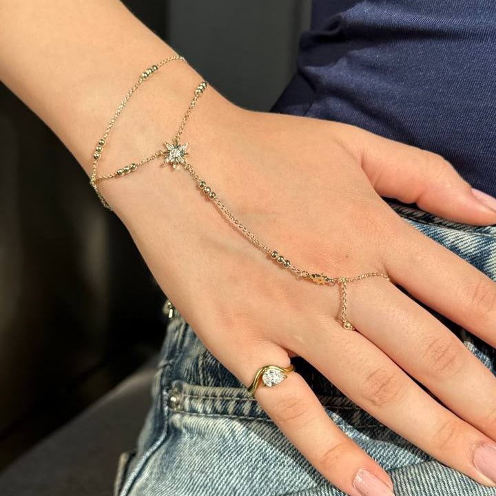 Golden hand chain