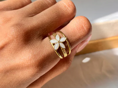 Opal Flower Ring