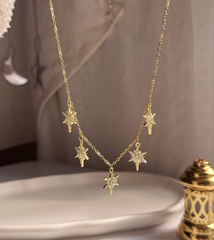 Golden stars necklace
