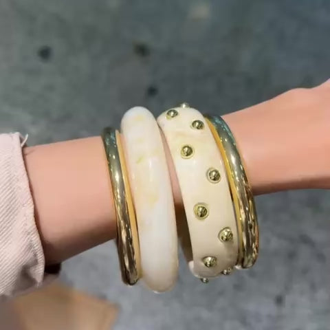 OFF-WHITE&GOLD BANGELS