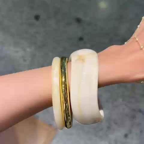 BEIGE BULKY BANGELS