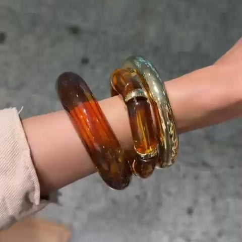 BROWN BULKY BANGELS