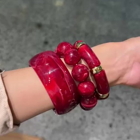 BURGUNDY BULKY BANGELS