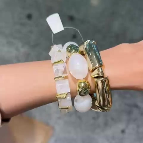 WHITE&GOLD BANGELS