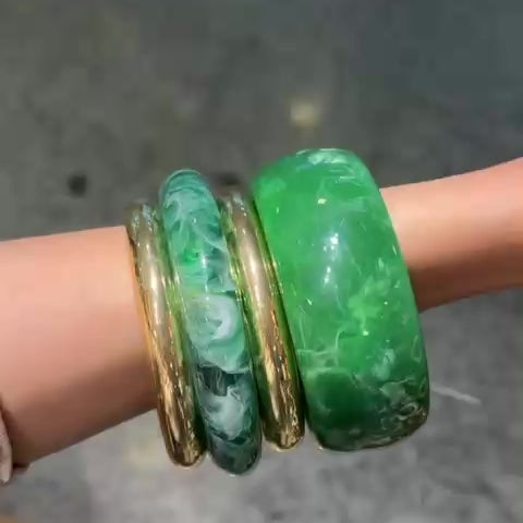 GREEN BULKY BANGELS