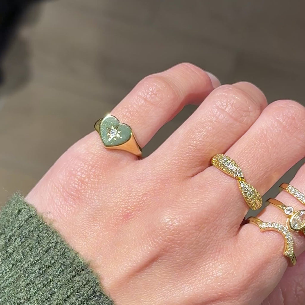 HEART STAR PINKY RING