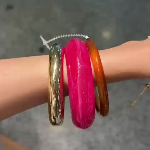 PINK&GOLD BULKY BANGELS