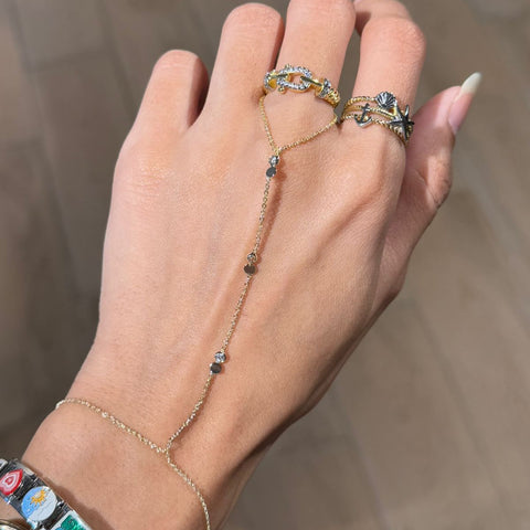 Golden dots hand chain