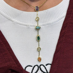 Colorful diamond necklace