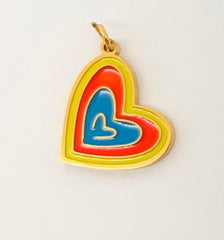 Rainbow heart charm