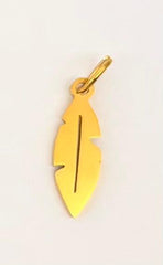Golden feather charm